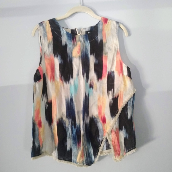 DKNY Asymmetrical Top/ Midi Skirt beige Linen - Picture 5 of 8